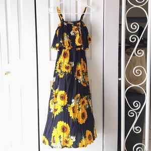 Summer sunflower maxi dress